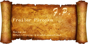 Freiler Piroska névjegykártya