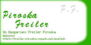 piroska freiler business card